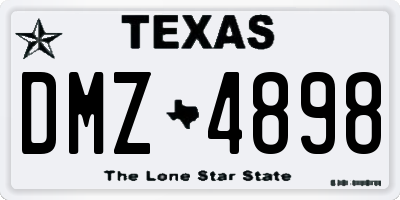 TX license plate DMZ4898