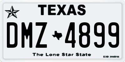 TX license plate DMZ4899