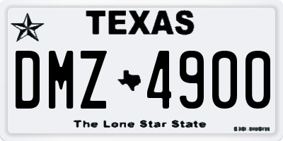 TX license plate DMZ4900