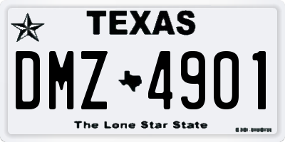 TX license plate DMZ4901