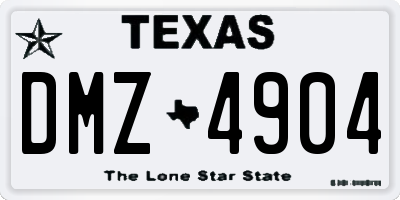 TX license plate DMZ4904