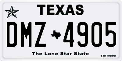 TX license plate DMZ4905