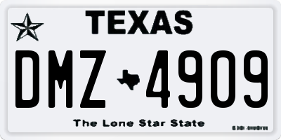 TX license plate DMZ4909