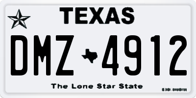 TX license plate DMZ4912