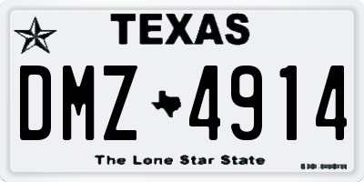 TX license plate DMZ4914