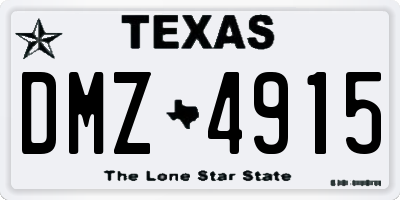 TX license plate DMZ4915