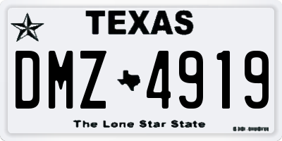 TX license plate DMZ4919