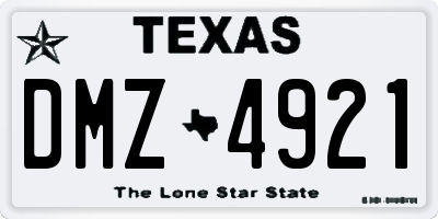 TX license plate DMZ4921