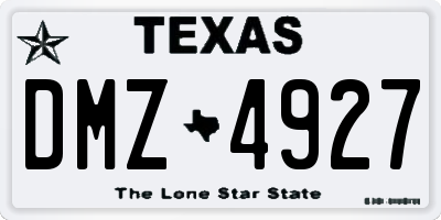 TX license plate DMZ4927