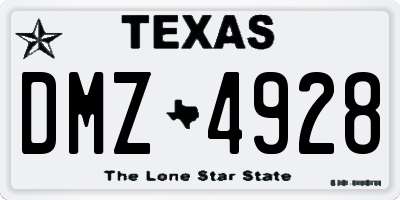 TX license plate DMZ4928