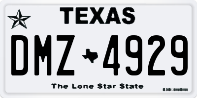 TX license plate DMZ4929