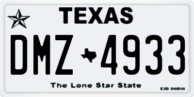 TX license plate DMZ4933