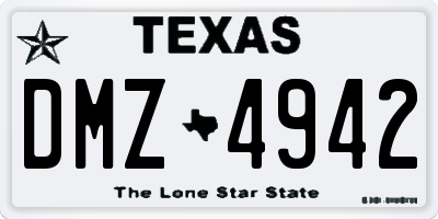 TX license plate DMZ4942