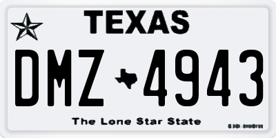 TX license plate DMZ4943