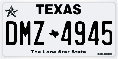 TX license plate DMZ4945