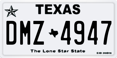 TX license plate DMZ4947