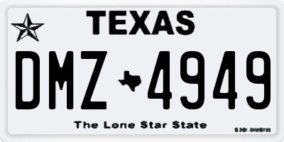 TX license plate DMZ4949