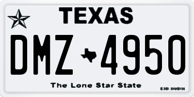 TX license plate DMZ4950