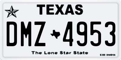 TX license plate DMZ4953