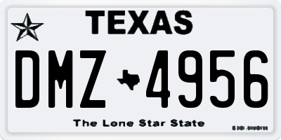 TX license plate DMZ4956