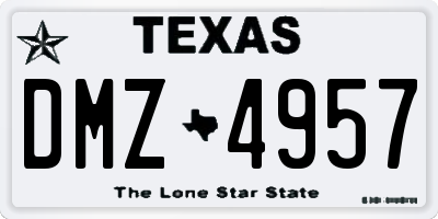 TX license plate DMZ4957