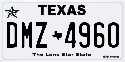 TX license plate DMZ4960