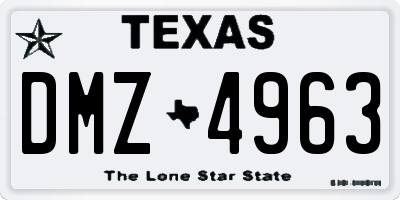 TX license plate DMZ4963