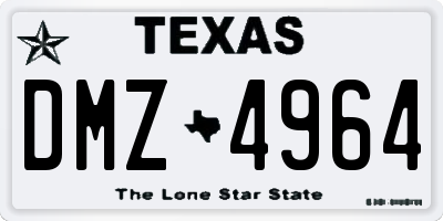 TX license plate DMZ4964