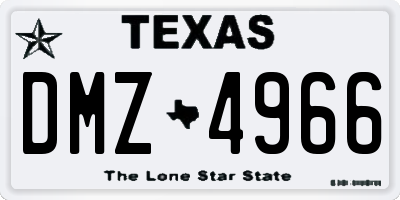 TX license plate DMZ4966