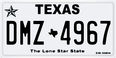 TX license plate DMZ4967