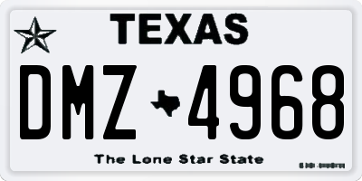 TX license plate DMZ4968