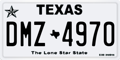 TX license plate DMZ4970