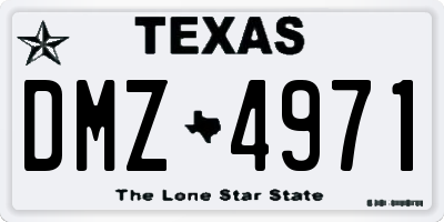 TX license plate DMZ4971