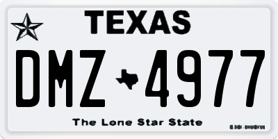 TX license plate DMZ4977