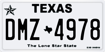 TX license plate DMZ4978