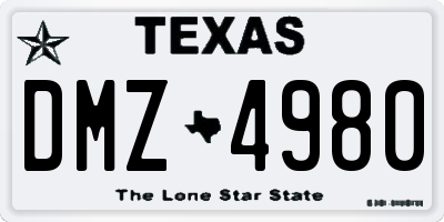 TX license plate DMZ4980