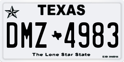 TX license plate DMZ4983