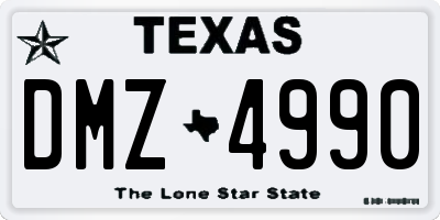 TX license plate DMZ4990