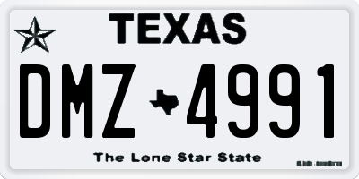 TX license plate DMZ4991