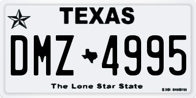 TX license plate DMZ4995