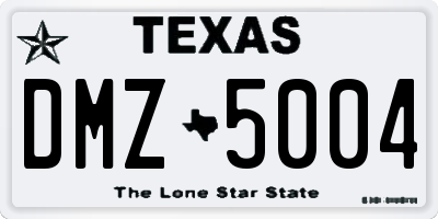 TX license plate DMZ5004