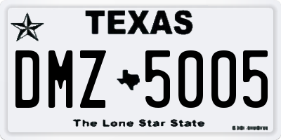 TX license plate DMZ5005