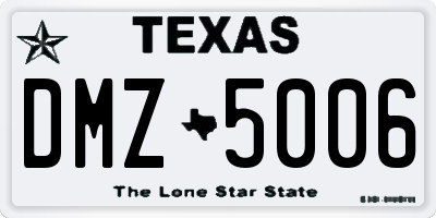 TX license plate DMZ5006