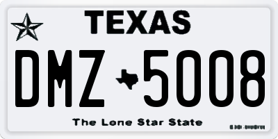 TX license plate DMZ5008