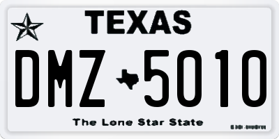 TX license plate DMZ5010