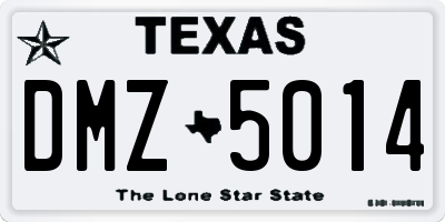 TX license plate DMZ5014