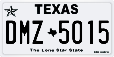 TX license plate DMZ5015