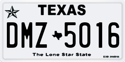 TX license plate DMZ5016