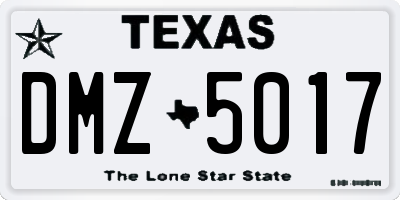 TX license plate DMZ5017