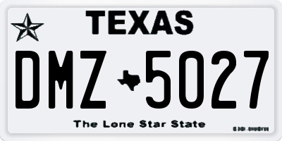 TX license plate DMZ5027